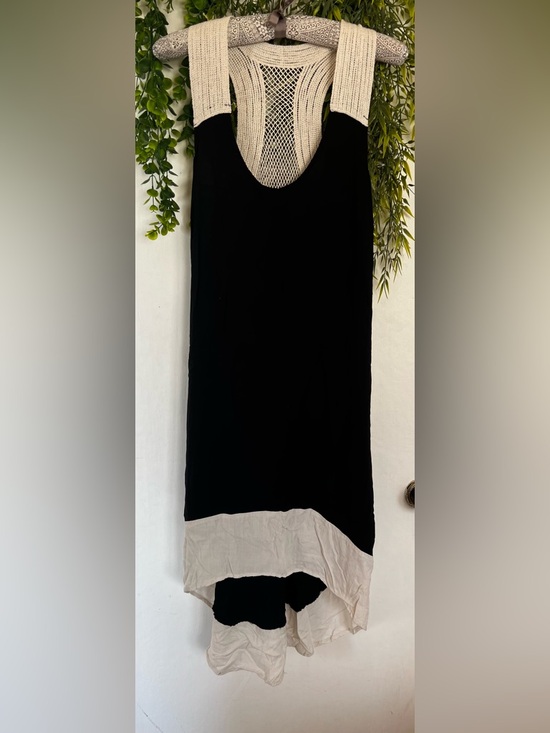 Dex Dresses & Skirts - Dex Black Dress with Cream Crochet Accent